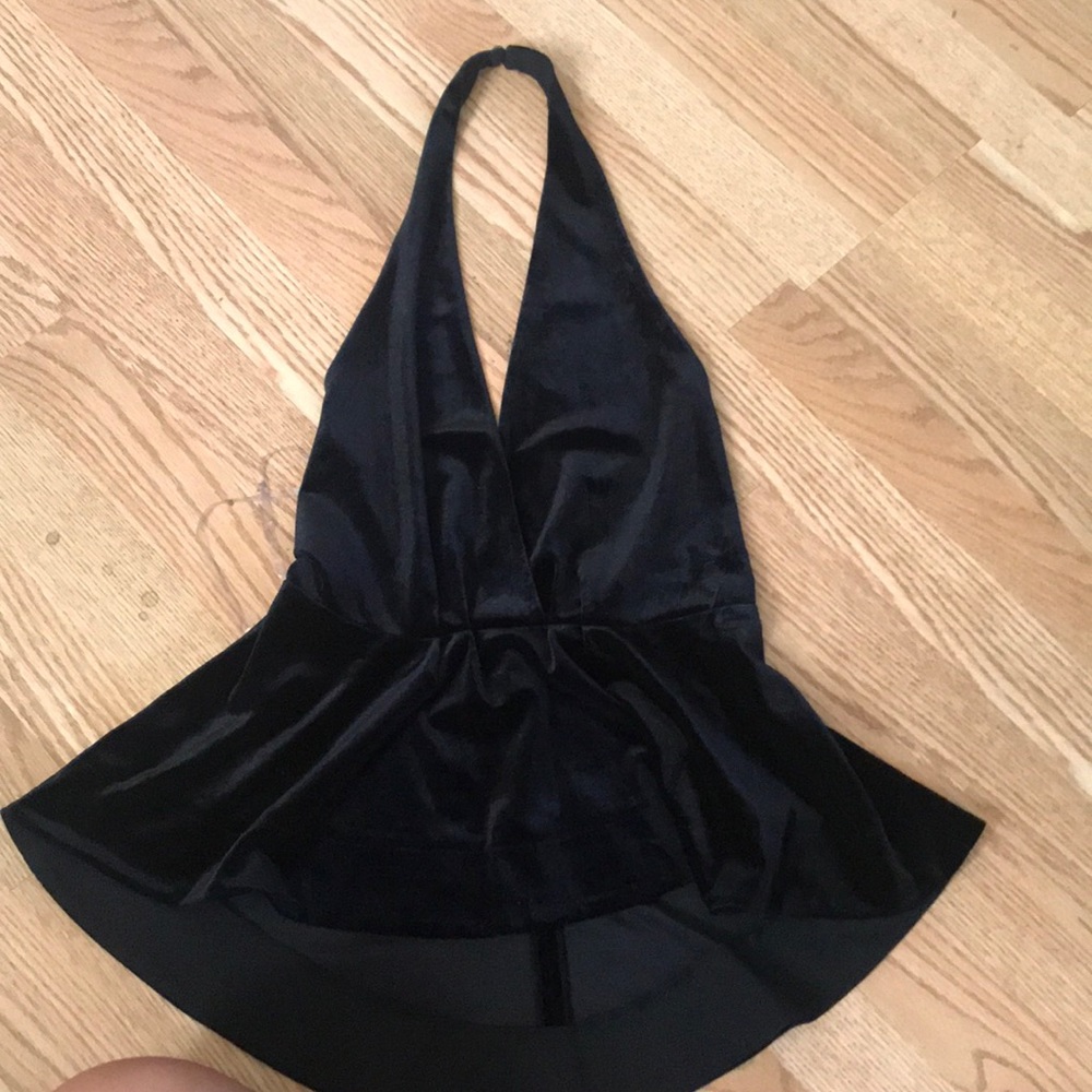 Black Velvet Peplum Top